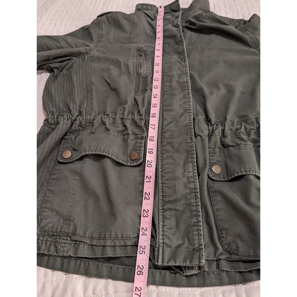 Army Green Cargo Jacket Women's 100% Cotton Large - Picture 11 of 14